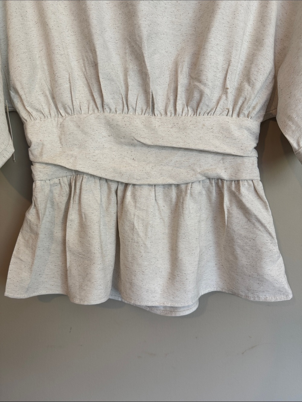 NWOT- Topshop Open Back Woven Top, Beige Linen, size US4 - Picture 7 of 12